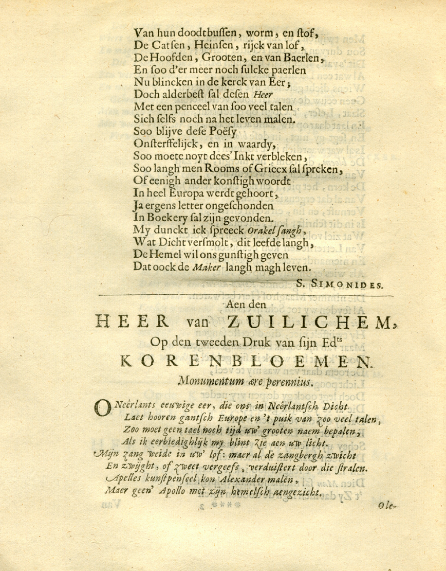 Korenbloemen 1672, deel 1, fol. ****2v