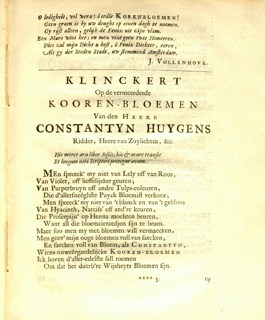 Korenbloemen 1672, deel 1, fol. ****3r