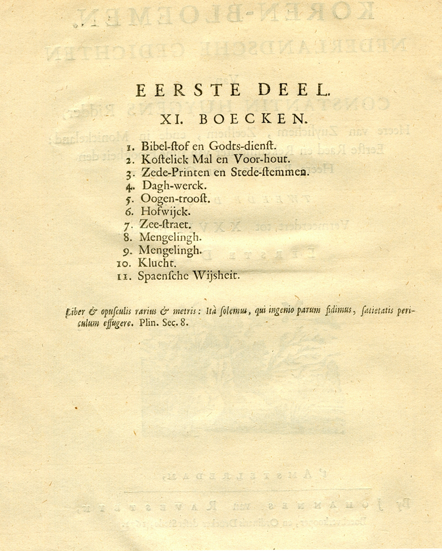 Korenbloemen 1672, deel 1, fol. *2v
