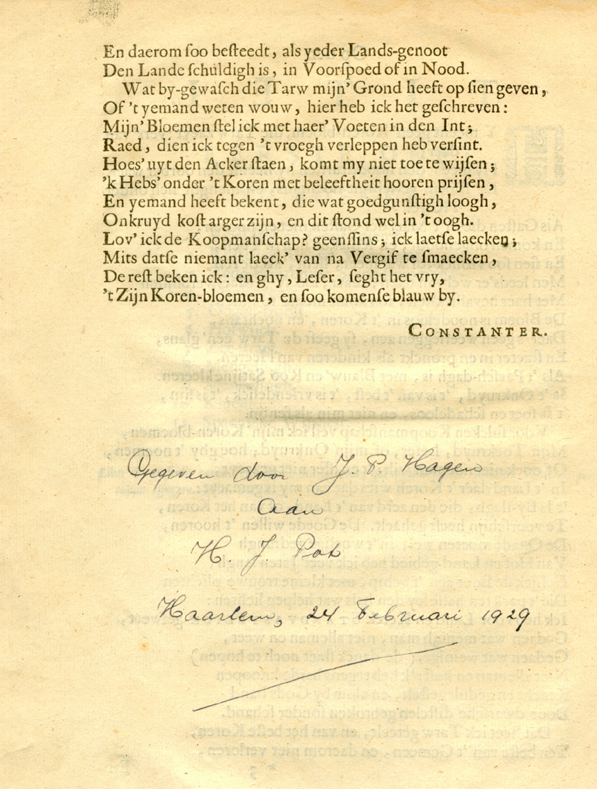 Korenbloemen 1672, deel 1, fol. *3v